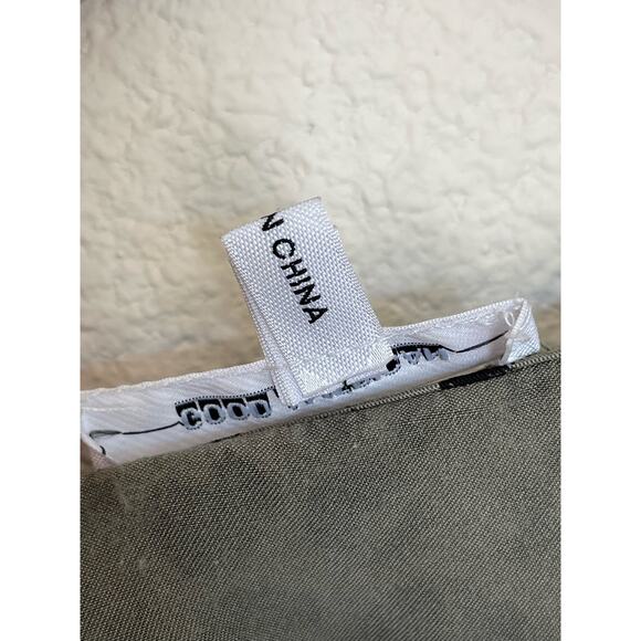 Good American Leopard Wrap Dress 5 XXL Military Green High Low Hem Puff Sleeve - Picture 10 of 12